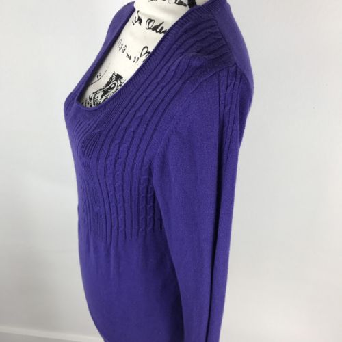 LIZ LANGE Maternity Classic Neckline Blue Knit Casual Sweater Women's Size Small