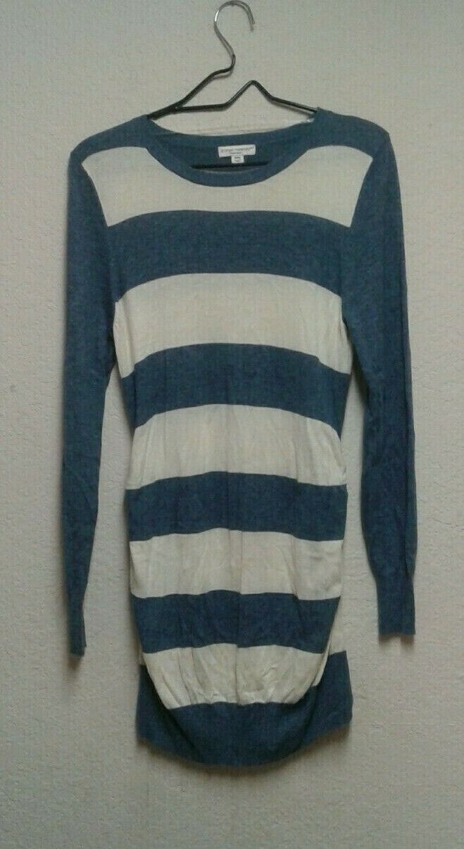 Liz Lange Maternity Tunic Sweater Size M White & Blue Color
