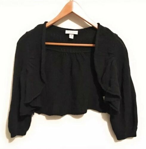 Liz Lange Maternity Size M Black Knit Shrug Sweater Short Sleeve Women’s Medium
