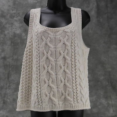 NWT Polo Ralph Lauren Cream Sleeveless Pullover Vest Cable Knit Size XL ANB