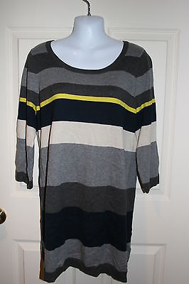 New Oh Baby by Motherhood maternity gray navy lightweight sweater Large 12-14