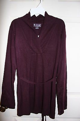 New Oh Baby by Motherhood maternity purple/plum w/cloth belt sweater Small 4-6