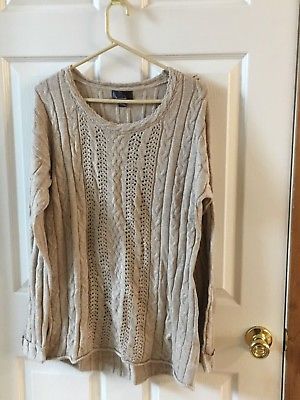 New Oh Baby by Motherhood maternity tan pointelle sweater Large L 12-14