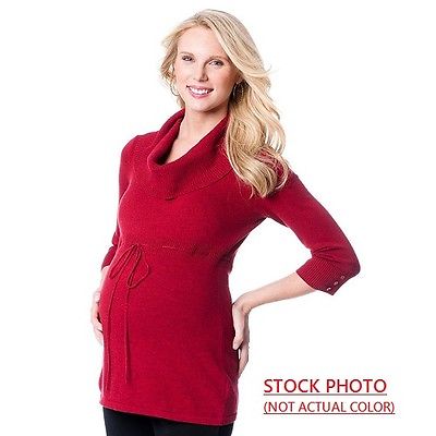 New Oh Baby By Motherhood Women Cowl Neck Maternity Tunic Sweater Grey Size M
