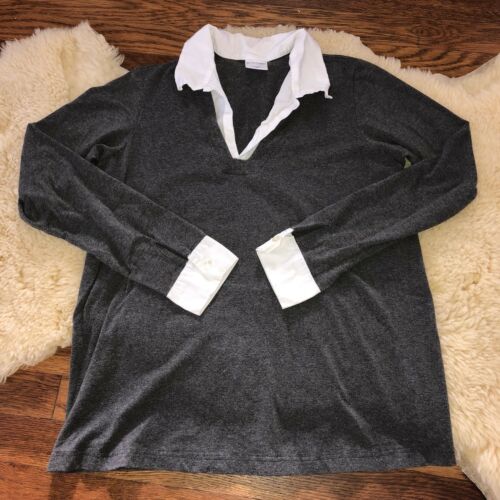 Motherhood Womens Collared Sweater Size M Gray