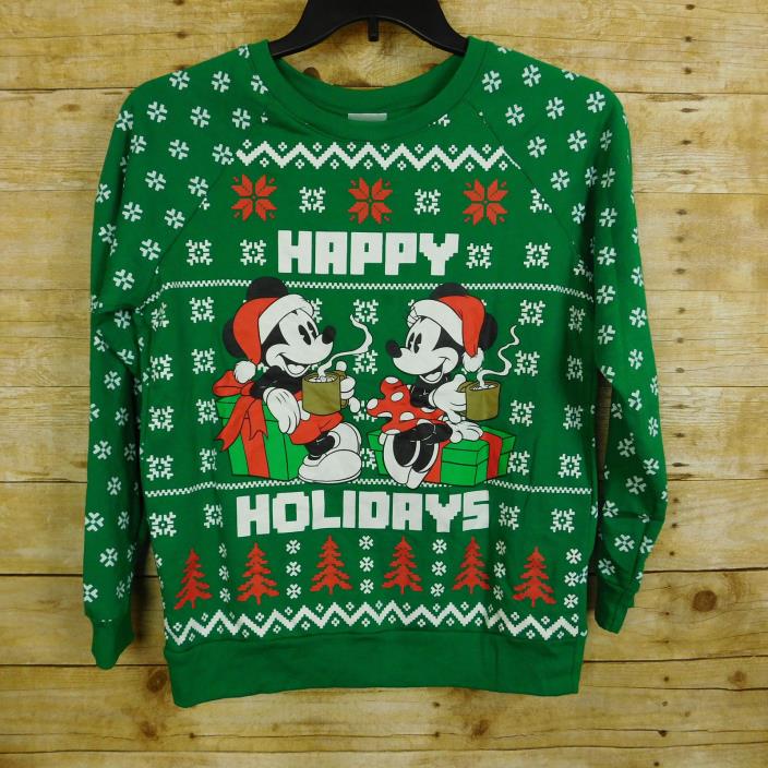 Disney Mickey & Minnie Mouse Happy Holidays Fleece Shirt Small S/Ch 3-5