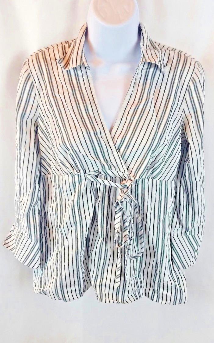 Motherhood Maternity Blouse Career Top Size Small Womens Pregnancy Blouse Stripe