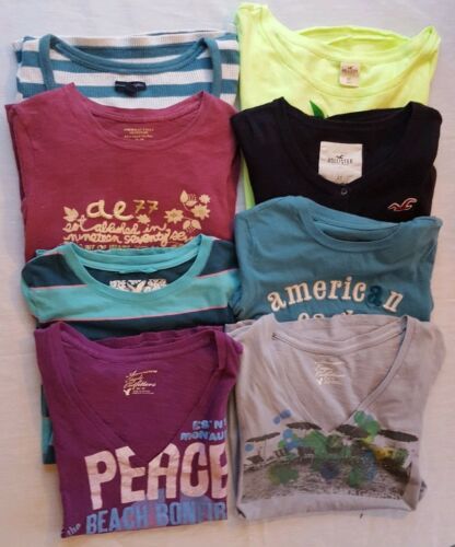Lot 8 XS extra small Woman’s Teen’s T Shirts American Eagle Hollister Sweater Jr
