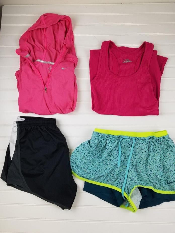 NIKE UNDER ARMOUR WOMENS XS LOT OF 4 TANK SHORTS HOODIE ATHLETIC ACTIVEWEAR Z74
