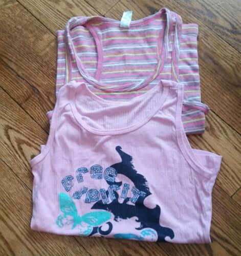 Jr. Women’s Size Large Lot Of 2 Tank Tops Pink Cami Bestform Stripe, Free Spirit