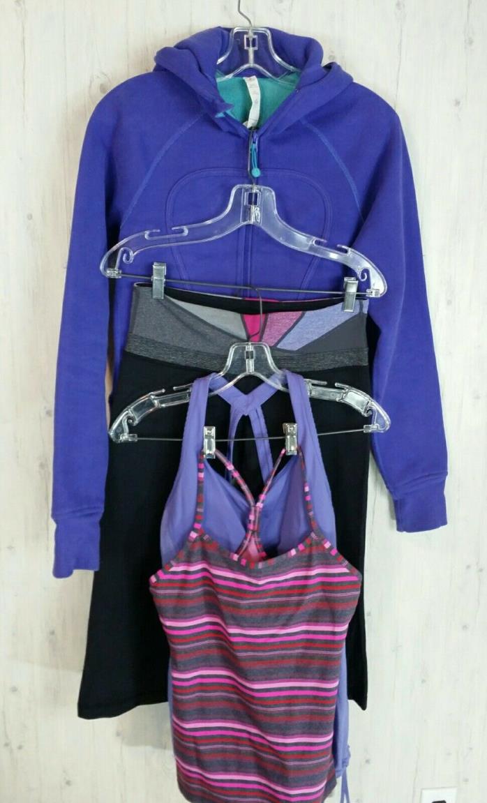 Lululemon Lot Size 6 Purple Scuba Hoodie Groove Crop Power Y Tank