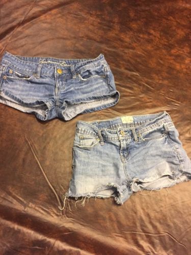 Lot Of 2 Pair Of Junior Jean Shorts, American Eagle And Aero Size 0 & 3/4