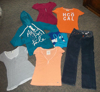 Womens/Juniors New&Used Clothing Lot Lucky Brand, Aeropostale, Hollister & More