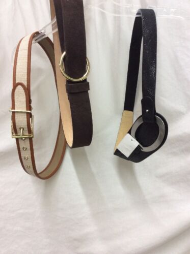 3 Pc Lot of WOMEN'S BELTS Black CHICO'S, Tan TALBOTS, Brown J,MCLAUGHLIN