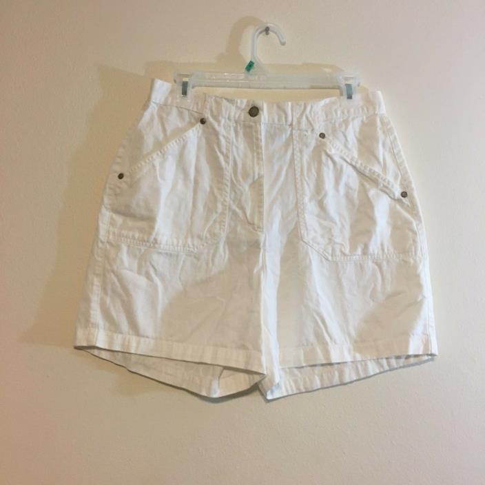 Bill Blass womens shorts size 12 white 100% cotton high waisted denim