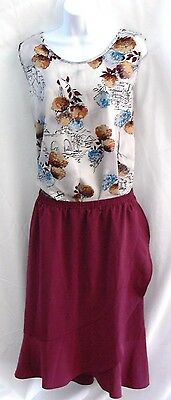 Maggie Sweet Floral 2 Piece Skirt & Top Blouse Set Size 1X Top Petite 1X Skirt