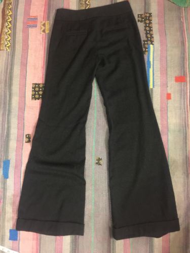 Diane Von Furstenberg Charcoal Gray pants Wide Leg flare wool blend $325 Sz 2
