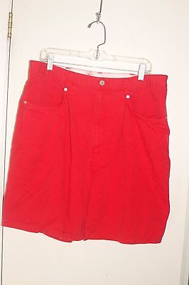 BRITTANIA ~ Retro  Red Cotton Comfy Shorts Sz 18 *G.-VG. COND.
