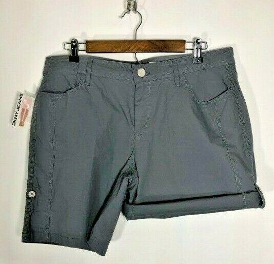 DKNY Women's Grey Shorts Adjustable Hem Size 14