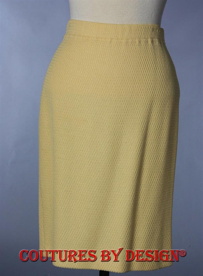 St John Knits Collection Novelty Knit Skirt Color Pale Yellow Size 2 Pre-owned