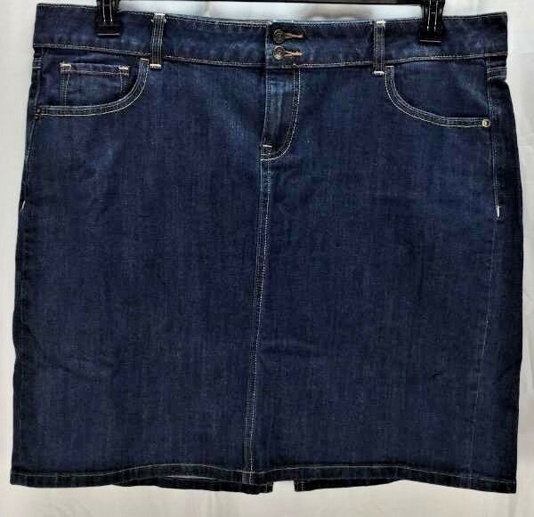Old Navy Skirt Size 18 Blue Denim Jeans Stretch Women Casual 1579