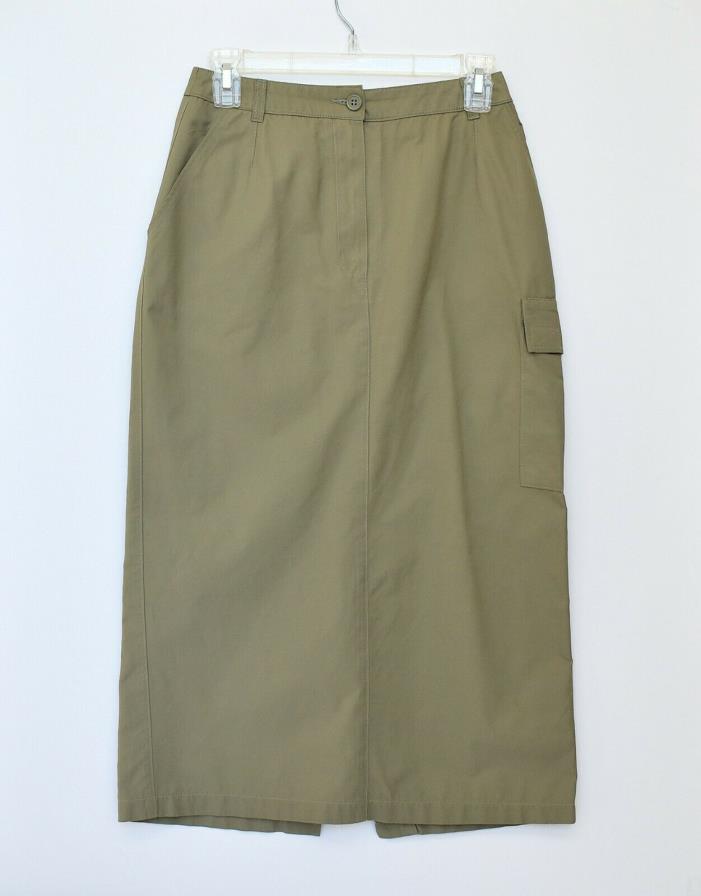 Marks & Spencer St Michael Khaki Green Chino Skirt UK10 US 6 Vintage