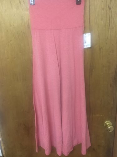 NWT LuLaRoe Maxi Skirt Size XS Red White Heathered Pink Solid