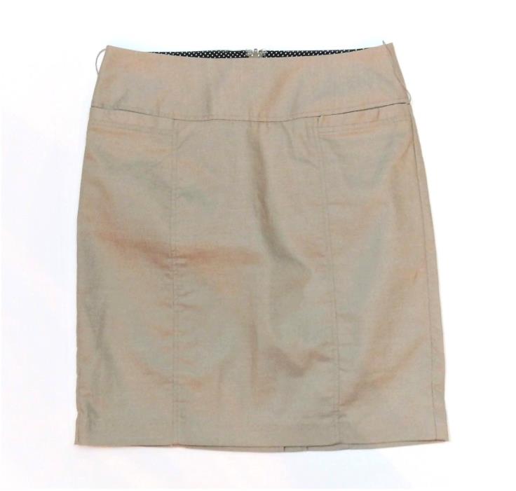 Maurices Womens Size 0 Straight Line Skirt Zip Back Khaki Slight Stretch fit