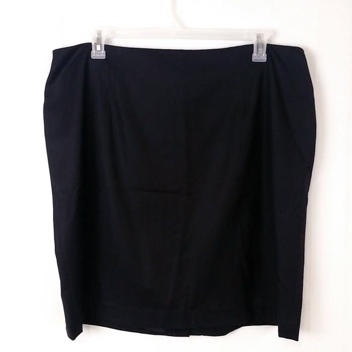 NWT Talbots Plus sz 18W Black 99% Wool Career Pencil Skirt Back Zipper