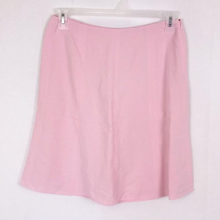Ann Taylor Loft Women’s Sz 8P Pink Linen Blend Lined Career A-Line Zip Skirt