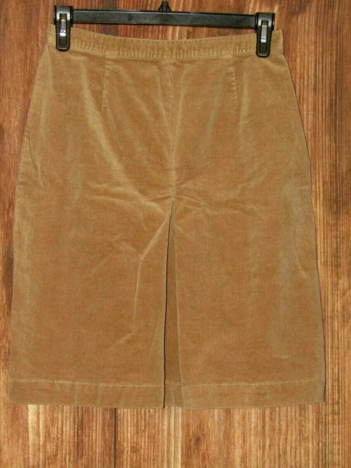Field Gear Pleated Corduroy Knee Length Side Zip Stretch Skirt Size 10