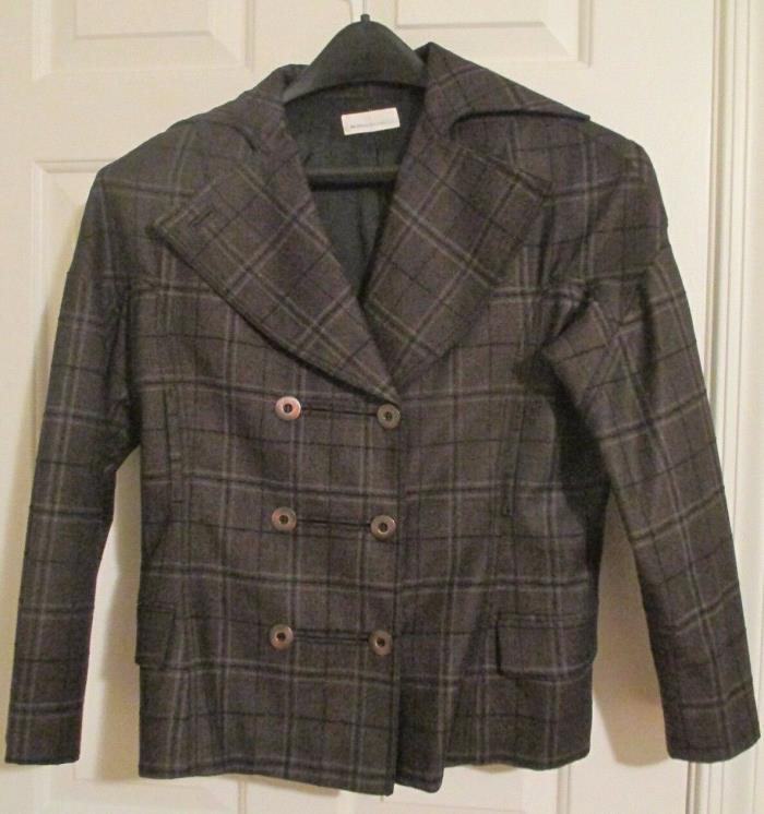 ALIDIO MICHELLI Plaid Jacket Blazer MADE IN ITALY Wool Silk Cashmere Blend