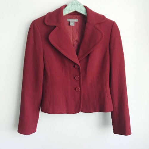 ANN TAYLOR Women's Size 2 Red Blazer Lined Career Professional