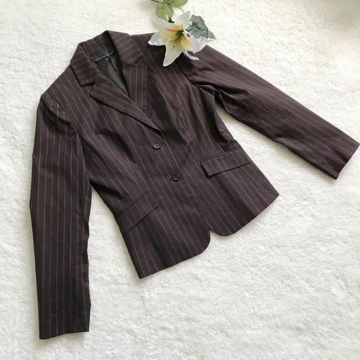 Antonio Melani Size 6 Pin Striped Long Sleeve Double Button Blazer Jacket Career