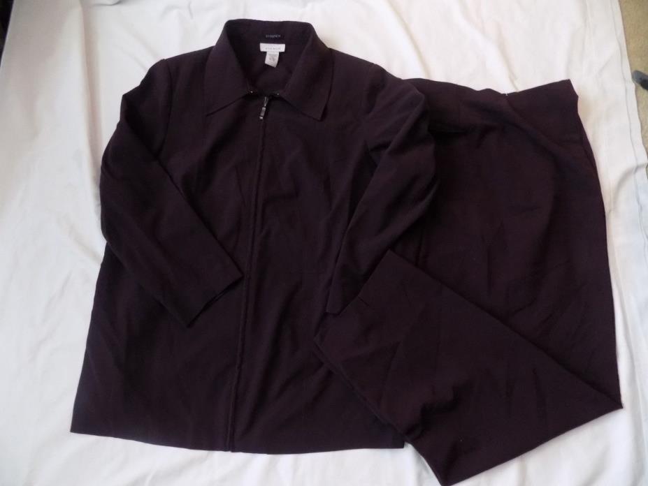 Avenue Stretch Pant Suit -Size 16 - Burgundy