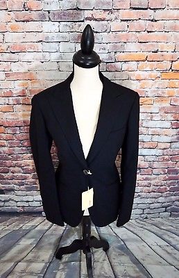 NWT BRIONI Italy Womens Black Single Button Wool Blazer Jacket Sz US 10 / EU 44R