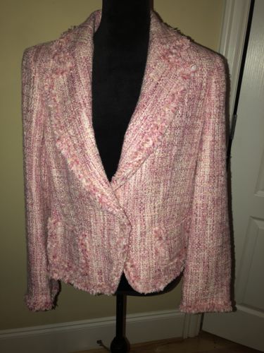 Style Co Pink Acrylic Multi Blazer Size 14