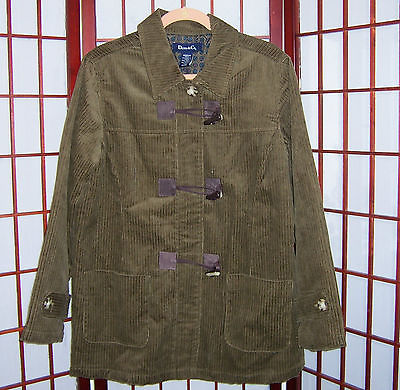 DENIM & CO Olive Green Corduroy LINED BLAZER Button Down w/ Zipper Size Medium