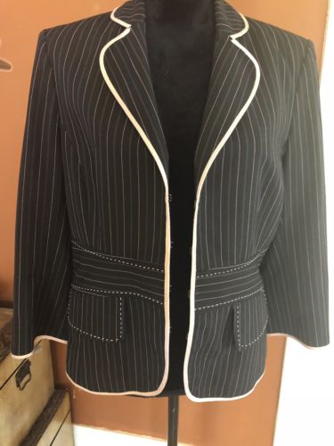 The Limited Black W Pink Striped Blazer Size 12