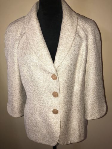 Dana Buchman Goldish Tan Three Button Blazer Size 8