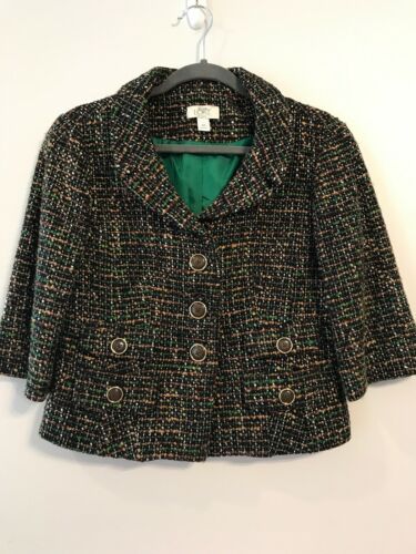 Ann Taylor Loft MULTICOLOR Tweed Blazer Jacket Top size 10Petite