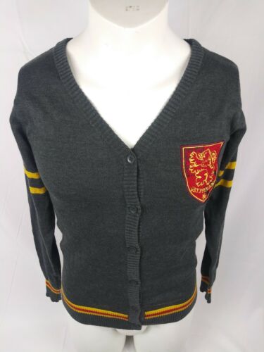Harry Potter Gryffindor Cardigan Sweater Embroidered Crest Size Junior Small