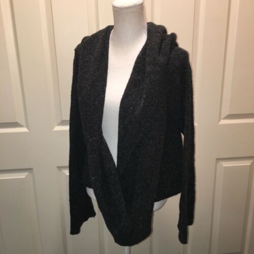 Eileen Fisher Women's XL Gray Wool Nylon Silk Blend Open Front Cardigan