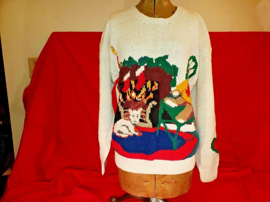 Vintage Talbot's Christmas sweater - knit by hand - Medium -  Ugly sweater