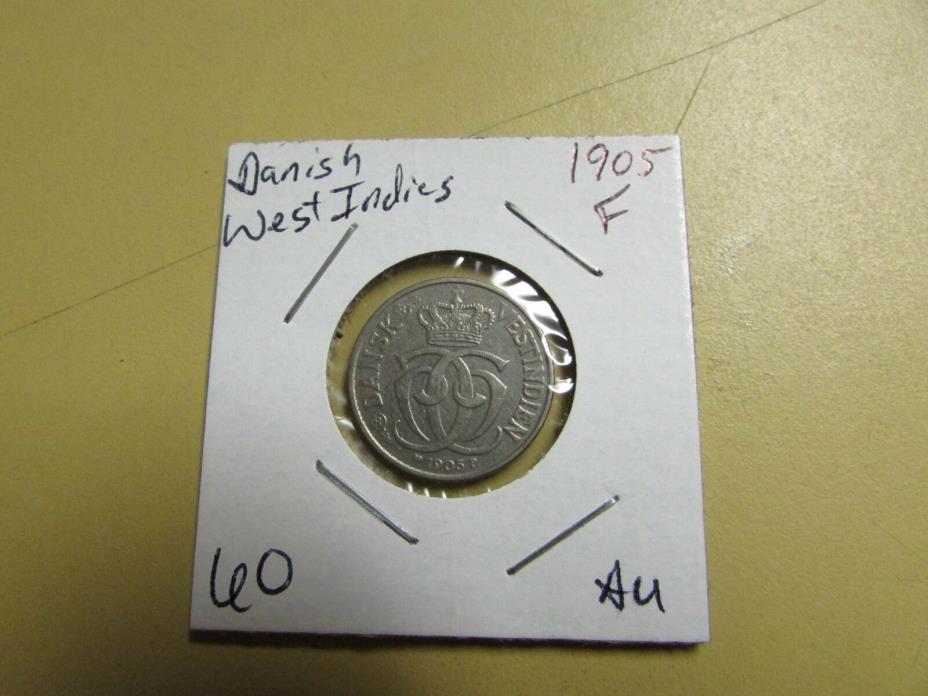 1905-F DDanish West Indies 5 Cents AU-UNC
