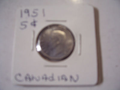 CANADAIN FIVE CENT NICKEL 1951 BEAVER REVERSE COIN