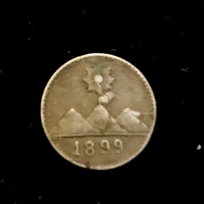 1899 1/4 Real Silver Coin, Guatemala
