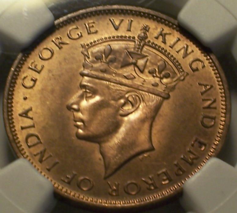 British Honduras, 1945 George VI Cent. NGC MS 64 R&B 130,000 Mintage.