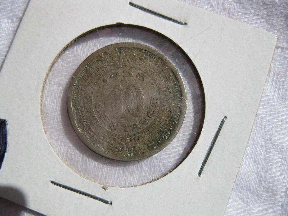 1938 “M” MEXICAN 10 CENTAVOS COIN (UNGRADED) SHIPS FREE 2 US!