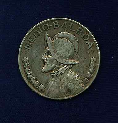PANAMA  1930  1/2 BALBOA SILVER COIN, VF, ONLY 300,000 MINTED!